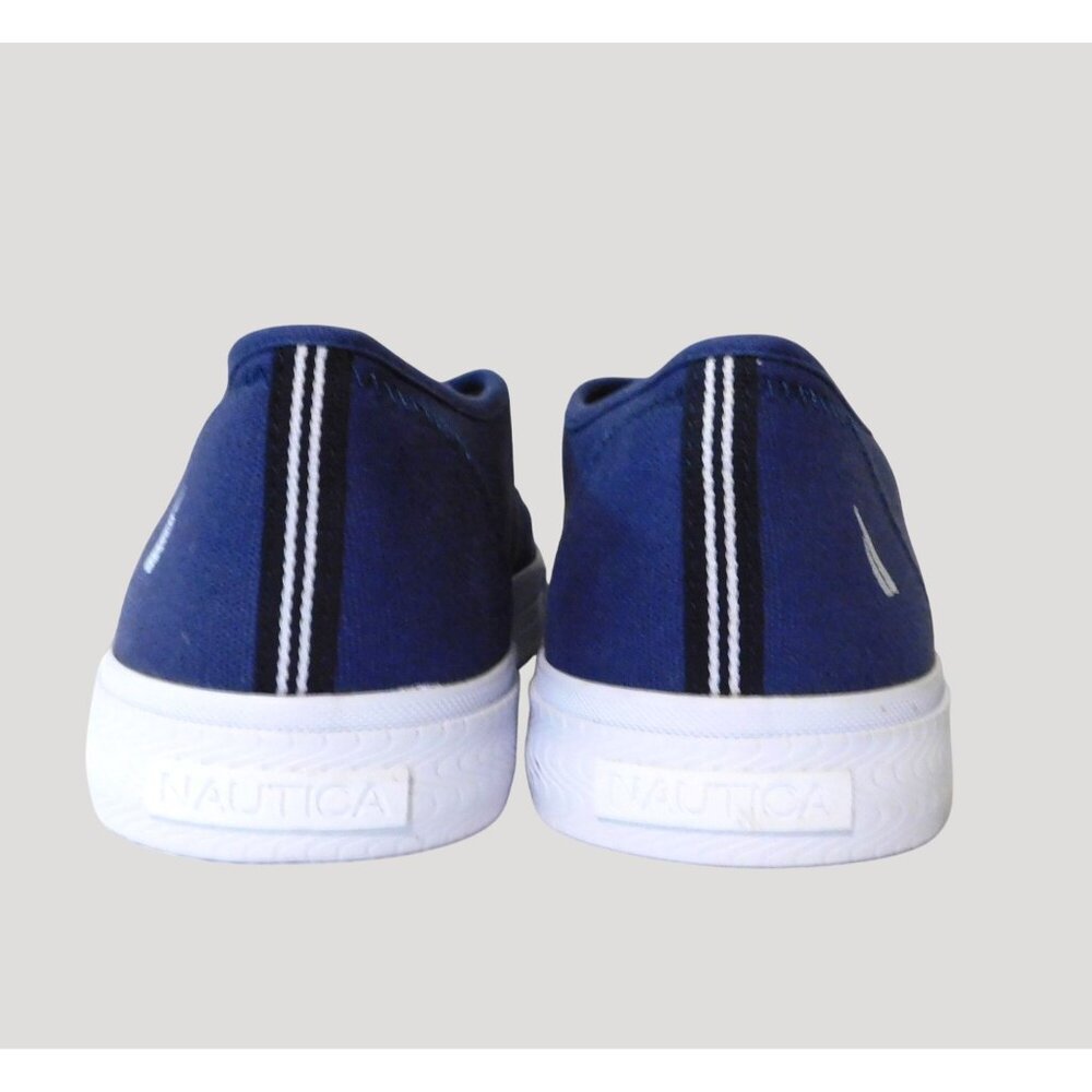 Nautica Deckloom Oxford Canvas Shoes Mens Size 10 Navy Blue Lace-Up Casual - Picture 6 of 10